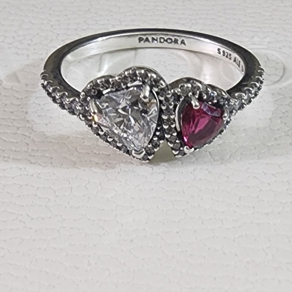 Pandora Halo Hearts Ring Sterling silver Size 56 - Picture 1 of 8